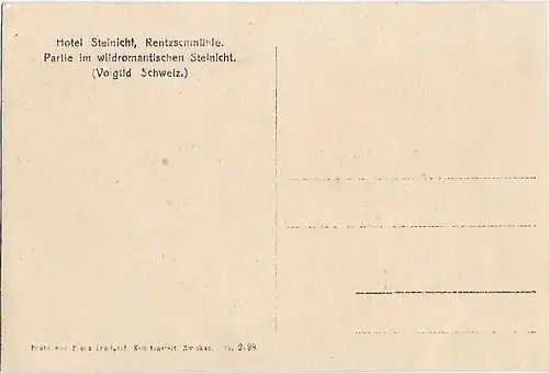 AK Hotel Steinicht. Rentzschmühle. Partie im wildromantischen... Postkarte