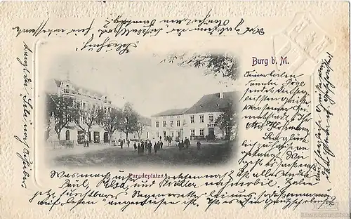 AK Burg b. M. Paradeplatz. ca. 1913, Postkarte. Ca. 1913, Verlag Carl H. Odemar