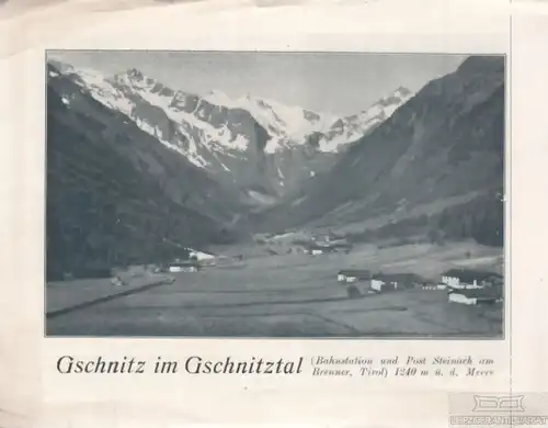 Buch: Faltblatt Gschnitz im Gschnitztal. 1931, gebraucht, gut