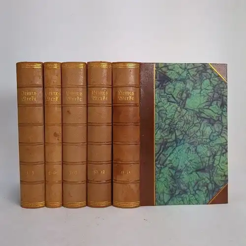 Buch: Werke in vierzehn Teilen, Heine, Heintich. 13 in 5 Bände, 1910, Bong