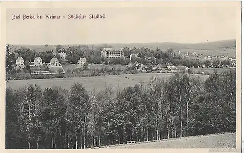 AK Bad Berka bei Weimar. Südlicher Stadtteil. ca. 1915, Postkarte. Ca. 1915