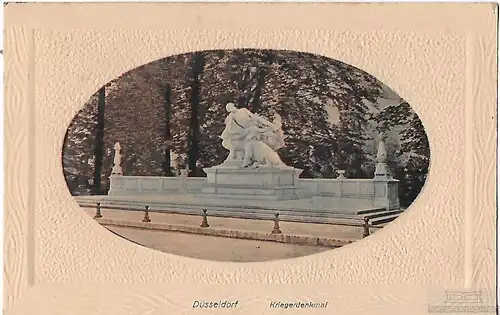 AK Düsseldorf. Kriegerdenkmal. ca. 1913, Postkarte. Ca. 1913, gebraucht, gut
