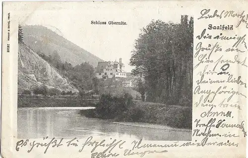 AK Saalfeld. Schloss Obernitz.ca. 1910, Postkarte. Serien Nr, ca. 1910