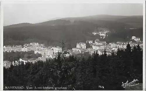 AK Marienbad. Vom Aussichtsturm gesehen. ca. 1930, Postkarte. Ca. 1930