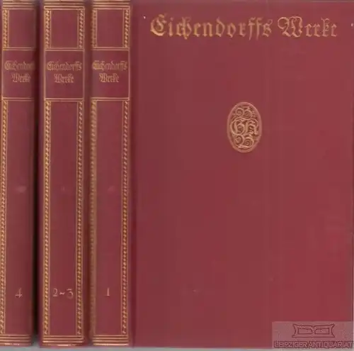 Buch: Werke, Eichendorff, Joseph Freiherr. 4 in 3 Bände, 1. bis 4. Teil