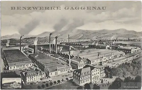 AK Benzwerke Gaggenau. ca. 1915, Postkarte. Ca. 1915, Verlag Eckert & Pflug