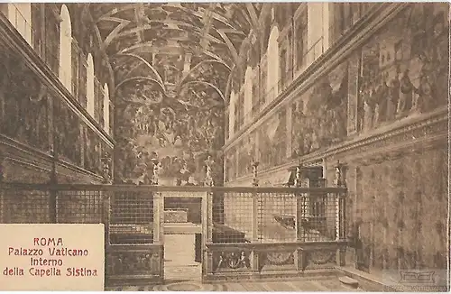 AK Roma. Palazzo Vaticano Interno della Capella Sistina. ca. 1911, Postkarte