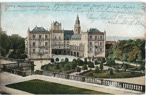 AK Coburg. Residenzschloss Ehrenburg. ca. 1911, Postkarte. Ca. 1911