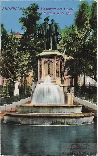 AK Bruxelles. Monument des Comtes d Egmont et de Horn. ca. 1915, Postkarte