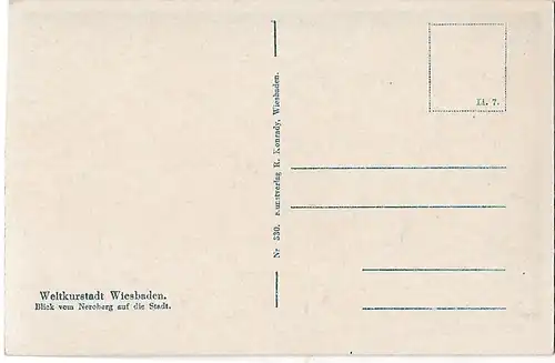 AK Weltkulturstadt Wiesbaden. Blick vom Neroberg auf die Stadt. ca... Postkarte