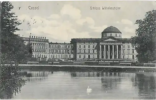 AK Cassel. Schloss Wilhelmshöhe. ca. 1911, Postkarte. Ca. 1911, gebraucht, gut