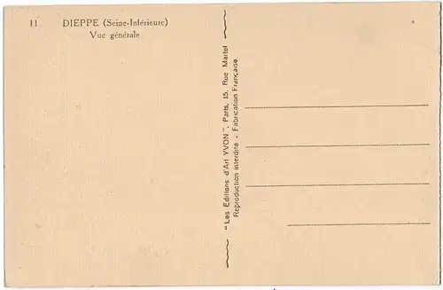 AK Dieppe. Vue generale. ca. 1906, Postkarte. Ca. 1906, gebraucht, gut