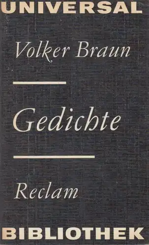 Buch: Gedichte, 1959 - 1964. Braun, Volker, Reclams Universal-Bibliothek, 1979