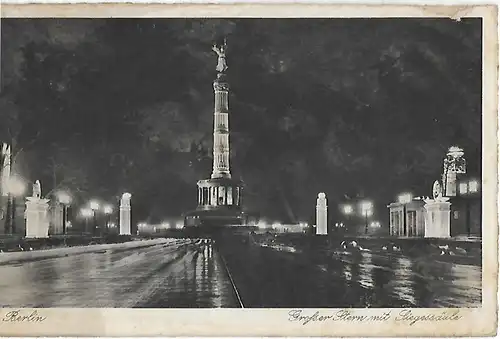 AK Berlin. Großer Stern mit Siegessäule. ca. 1930, Postkarte. Serien Nr