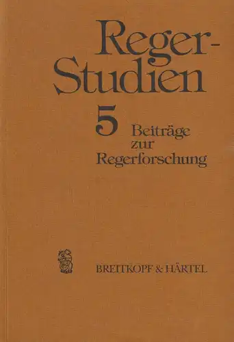 Buch: Reger-Studien 5, Shigihara, Susanne, 1993, Breitkopf & Härtel, sehr gut