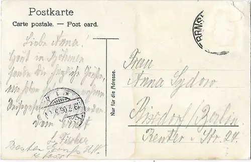 AK Böhm. Schweiz. Herrnskretschen. ca. 1906, Postkarte. Serien Nr, ca. 1906