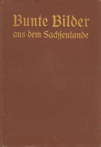 Buch: Bunte Bilder aus dem Sachsenlande, Dritter Band. 1926, gebraucht, gut