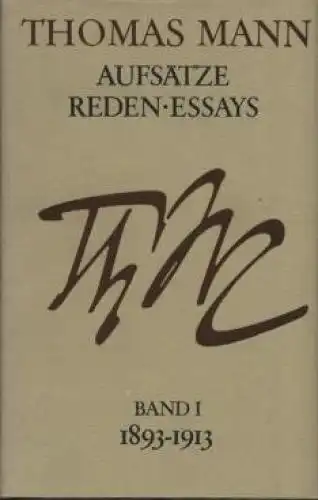 Buch: Aufsätze. Reden. Essays. Band 1, Mann, Thomas. 1983, Aufbau-Verlag