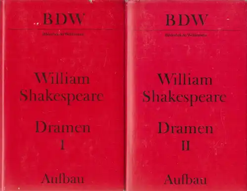 Buch: Dramen I + II, Shakespeare, William. 2 Bände, 1987, Aufbau, BDW