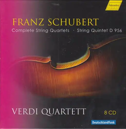 CD-Box: Verdi Quartett, Franz Schubert. Complete String Quartets, 8 CDs, 2017