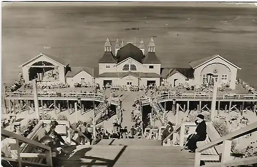 AK Ostseebad Sellin. Rügen. Seebrücke ca. 1958, gebraucht, gut