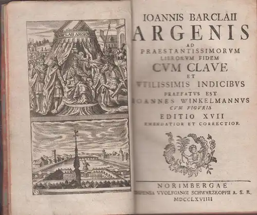 Buch: ad praestantissimorum librorum..., Barclay, Winkelmann, 1769, Nürnberg