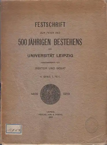 Buch: Festschrift zur Feier des 500 jährigen Bestehens der Universität Leipzig