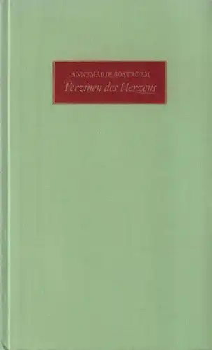 Buch: Terzinen des Herzens, Bostroem, Annemarie. 1953, Insel Verlag