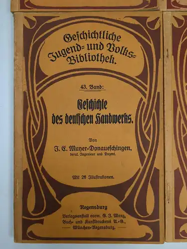 4 Bücher Geschichtliche Jugend- und Volksbibliothek, Nr. 35, 39, 43, 49, Manz