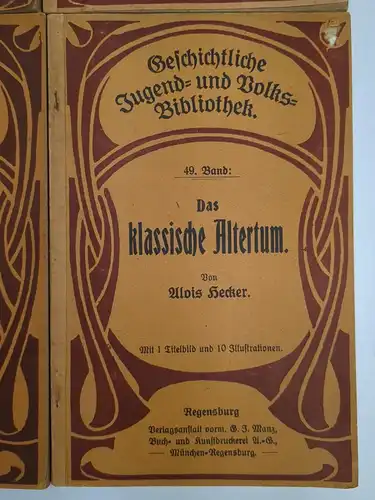 4 Bücher Geschichtliche Jugend- und Volksbibliothek, Nr. 35, 39, 43, 49, Manz