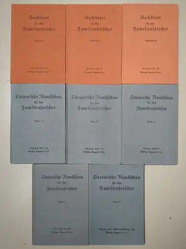 3x Suchblatt für den Familienforscher + 5x Literarische Rundschau, 8 Bände
