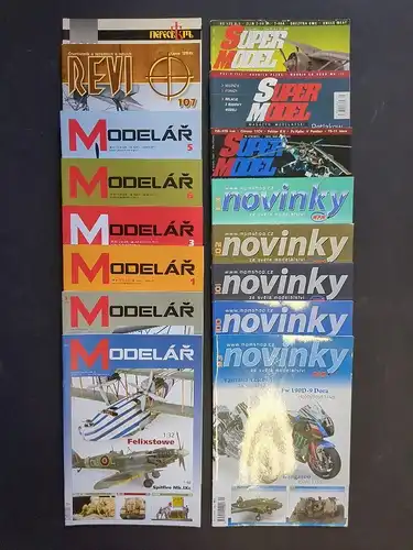 16 Hefte Modellbau Magazine, Tschechisch, Modelar, Novinky, Revi, Super Model