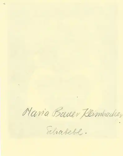 Original Grafik Exlibris: Reinhild Brüchert Arndt, floral, Vögel, Maria Bauer