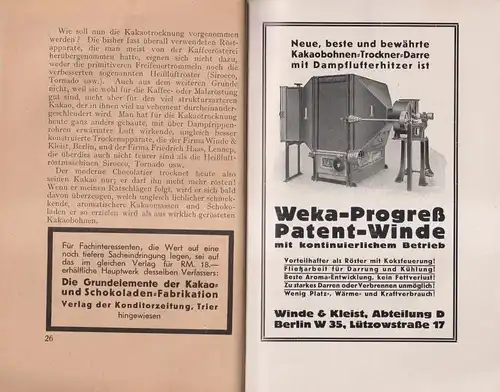 Buch: Die moderne rationelle Herstellung von Schokolade und Kakaopulver. Laessig