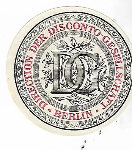 Original Druck Exlibris: Direction der Disconto-Gesellschaft Berlin
