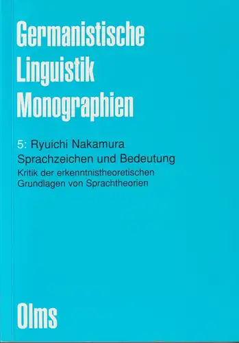 Buch: Sprachzeichen und Bedeutung, Nakamura, Ryuichi, 2000, Georg Olms Verlag