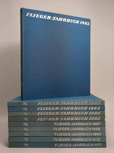 10 Bücher Flieger-Jahrbuch 1962-1971, Eine internationale Umschau, transpress