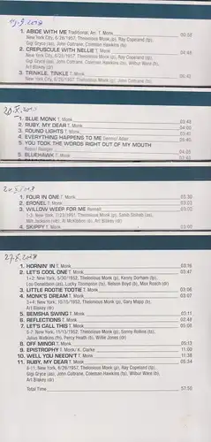 CD-Box: Thelonious Monk - Straight, No Chaser. 4 CDs, gebraucht, gut, Jazz