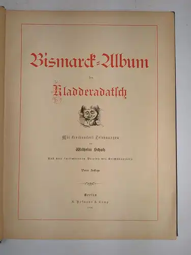 Buch: Bismarck-Album des Kladderadatsch. 1890, A.Hofmann & Comp, gebraucht, gut