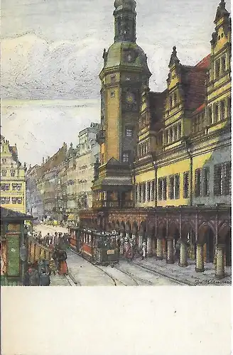 AK Leipzig Goethestrasse, ca. 1913, gebraucht, gut