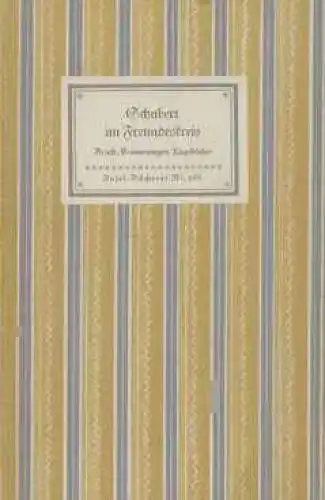 Insel-Bücherei 168, Schubert im Freundeskreis, Braun, Felix. 1951, Insel Verlag