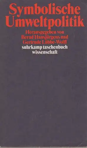 Buch: Symbolische Umweltpolitik, Hansjürgens, Bernd, 2000, Suhrkamp, gebraucht