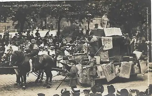 AK Festzug vom 500 jähr. Jubiläum der Universität Leipzig, gebraucht, gut 303281