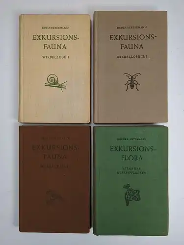 4 Bücher: Exkursionsfauna - Wirbellose I, II/1, III / Exkursionsflora III