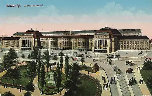 AK Leipzig Hauptbahnhof, ca. 1913, gebraucht, gut