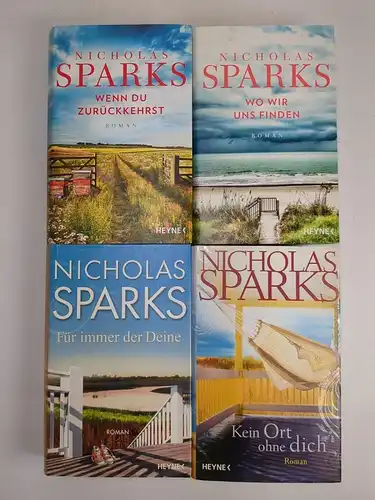 4 Bücher Nicholas Sparks: Wo wir uns finden; Für immer der Deine; Wenn du ...