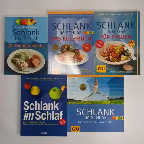 5 Bücher Schlank im Schlaf, 20-Minuten-Küche, 4-Wochen-Power-Plan... Detlef Pape