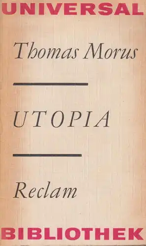 Buch: Utopia, Morus, Thomas. Reclams Universal-Bibliothek, 1976, gebraucht, gut