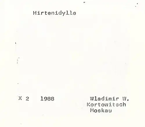 Original Grafik Exlibris: Dr. Bruno Müller. Hirtenidylle, Kartowitsch, Hirten