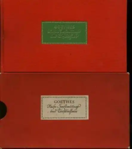 Buch: Goethes Reise-, Zerstreuungs- und Trostbüchlein, Wahl, Hans. Ca. 1975
